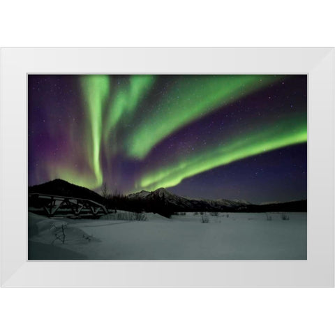 Aurora Borealis IV White Modern Wood Framed Art Print by Malvin, Larry