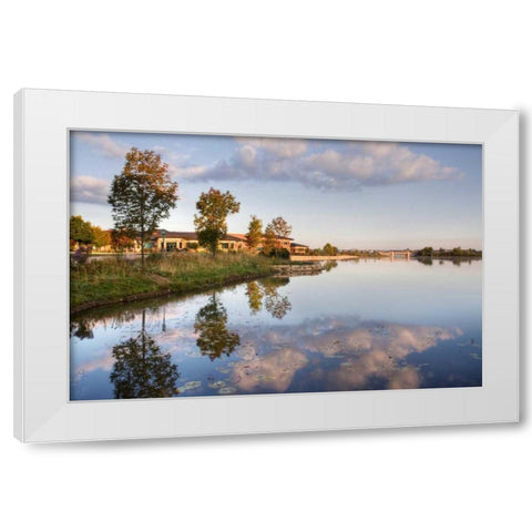 Lakeview Glen White Modern Wood Framed Art Print by Malvin, Larry