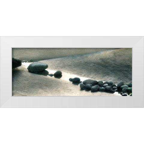 Pebbles I White Modern Wood Framed Art Print by Melious, Amy