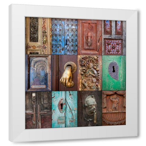 On the Door III White Modern Wood Framed Art Print by Mahan, Kathy