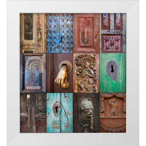 On the Door III White Modern Wood Framed Art Print by Mahan, Kathy