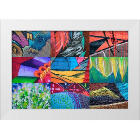 Graffiti II White Modern Wood Framed Art Print by Mahan, Kathy