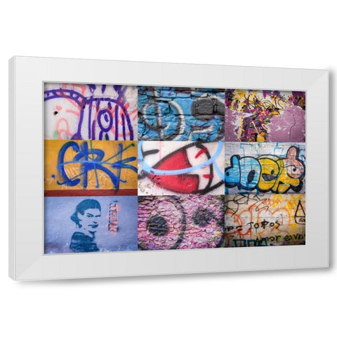 Graffiti IV White Modern Wood Framed Art Print by Mahan, Kathy