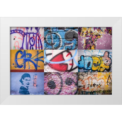 Graffiti IV White Modern Wood Framed Art Print by Mahan, Kathy