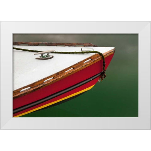 Deer Harbor Boat I White Modern Wood Framed Art Print by Mahan, Kathy
