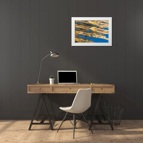 Water Reflections I White Modern Wood Framed Art Print by Mahan, Kathy