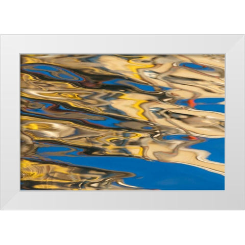 Water Reflections I White Modern Wood Framed Art Print by Mahan, Kathy