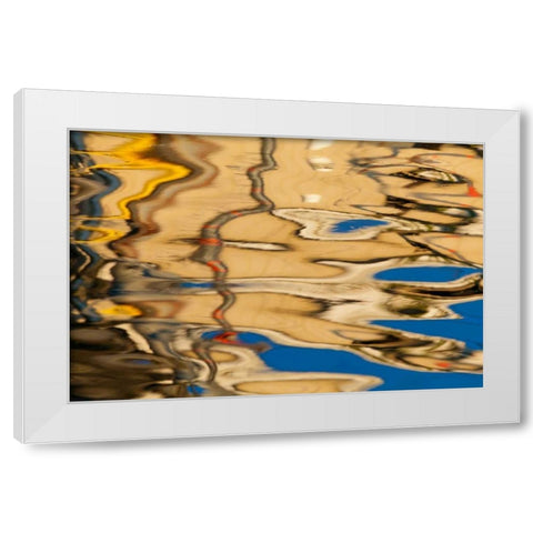 Water Reflections II White Modern Wood Framed Art Print by Mahan, Kathy