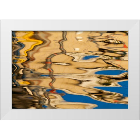 Water Reflections II White Modern Wood Framed Art Print by Mahan, Kathy