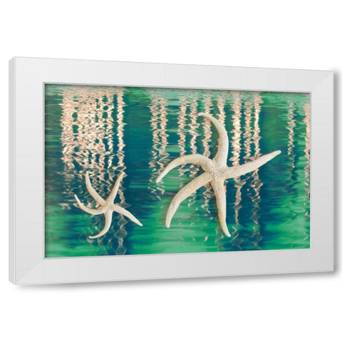 Starfish on Water I White Modern Wood Framed Art Print by Mahan, Kathy