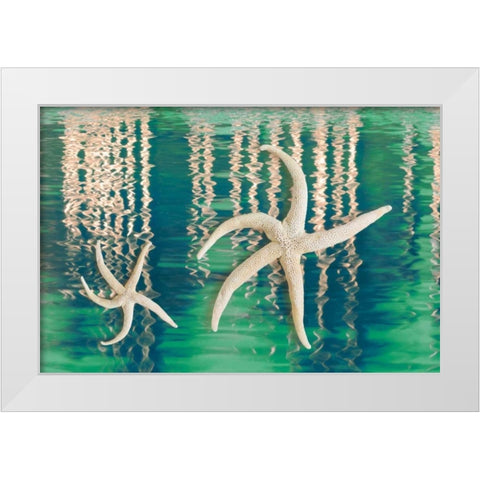 Starfish on Water I White Modern Wood Framed Art Print by Mahan, Kathy