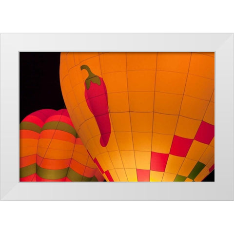 Glowing Balloons II White Modern Wood Framed Art Print by Mahan, Kathy