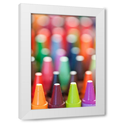 Endless Crayons I White Modern Wood Framed Art Print by Mahan, Kathy