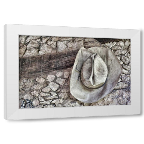 Cowboy Hats I White Modern Wood Framed Art Print by Mahan, Kathy