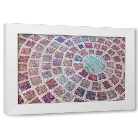 Circular Bricks White Modern Wood Framed Art Print by Mahan, Kathy