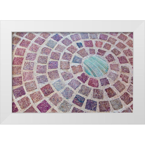 Circular Bricks White Modern Wood Framed Art Print by Mahan, Kathy