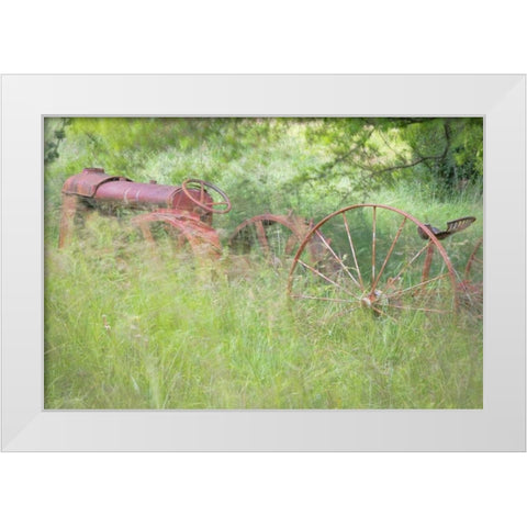 Old Tractor II White Modern Wood Framed Art Print by Mahan, Kathy