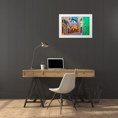 Colorful Street II White Modern Wood Framed Art Print by Mahan, Kathy
