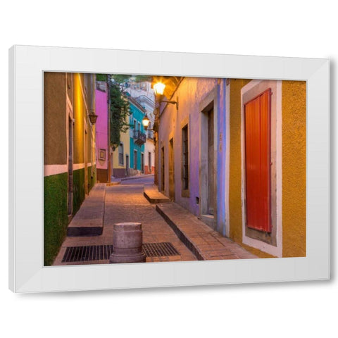 Colorful Street II White Modern Wood Framed Art Print by Mahan, Kathy