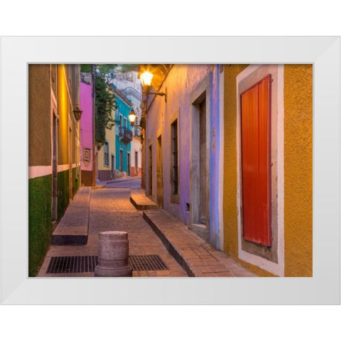 Colorful Street II White Modern Wood Framed Art Print by Mahan, Kathy