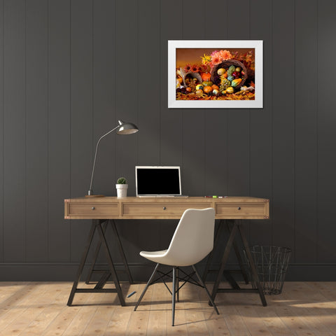 Cornucopia II White Modern Wood Framed Art Print by Mahan, Kathy