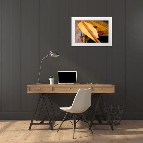Rowboat Oar I White Modern Wood Framed Art Print by Mahan, Kathy