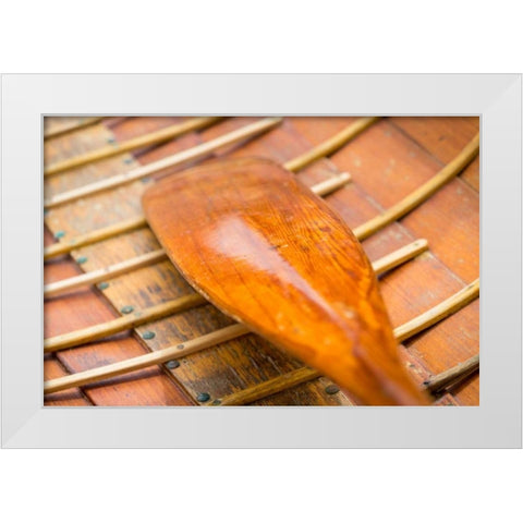 Rowboat Oar II White Modern Wood Framed Art Print by Mahan, Kathy