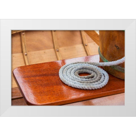 On the Boat II White Modern Wood Framed Art Print by Mahan, Kathy