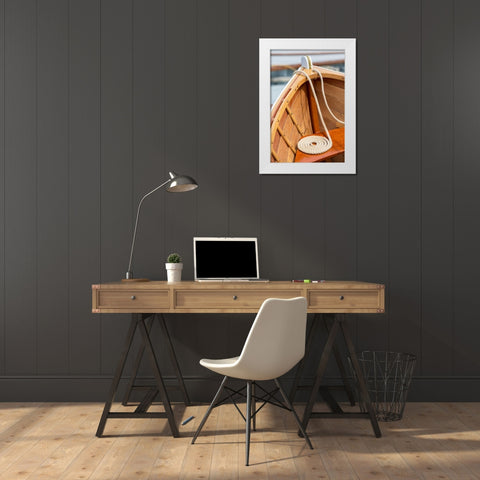 On the Boat IV White Modern Wood Framed Art Print by Mahan, Kathy