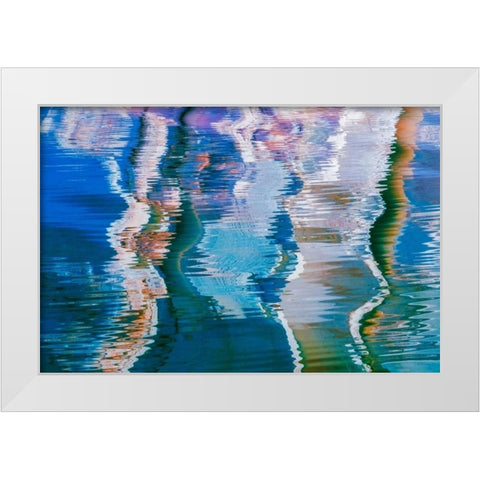 Abstract Reflections II White Modern Wood Framed Art Print by Mahan, Kathy