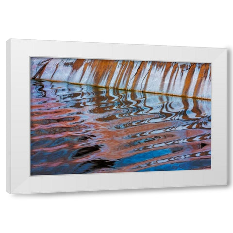 Boat Wake I White Modern Wood Framed Art Print by Mahan, Kathy