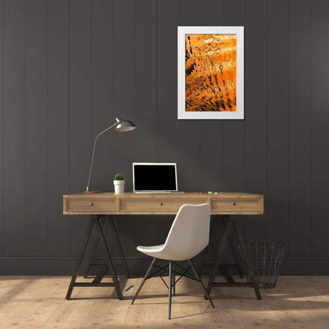 Golden Reflection I White Modern Wood Framed Art Print by Mahan, Kathy