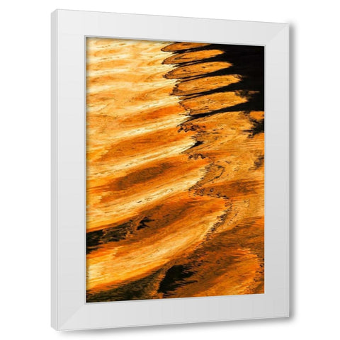 Golden Reflection II White Modern Wood Framed Art Print by Mahan, Kathy