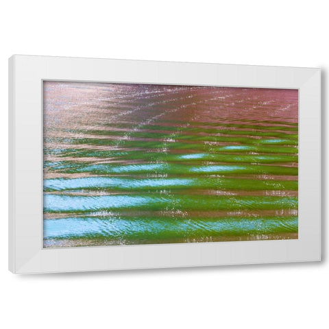 Wake Ripples II White Modern Wood Framed Art Print by Mahan, Kathy