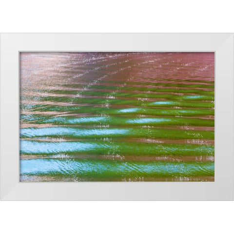 Wake Ripples II White Modern Wood Framed Art Print by Mahan, Kathy
