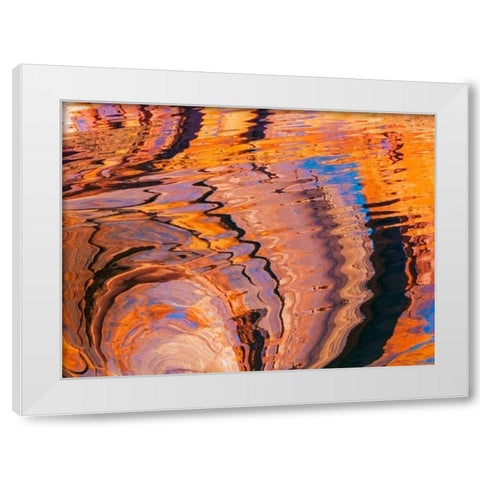 Ripples of Color I White Modern Wood Framed Art Print by Mahan, Kathy