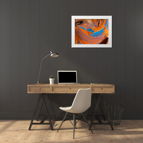 Ripples of Color II White Modern Wood Framed Art Print by Mahan, Kathy