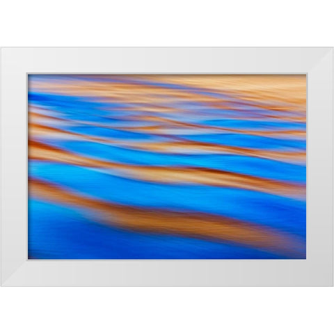 Electric Blue II White Modern Wood Framed Art Print by Mahan, Kathy