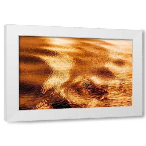 Golden Water I White Modern Wood Framed Art Print by Mahan, Kathy