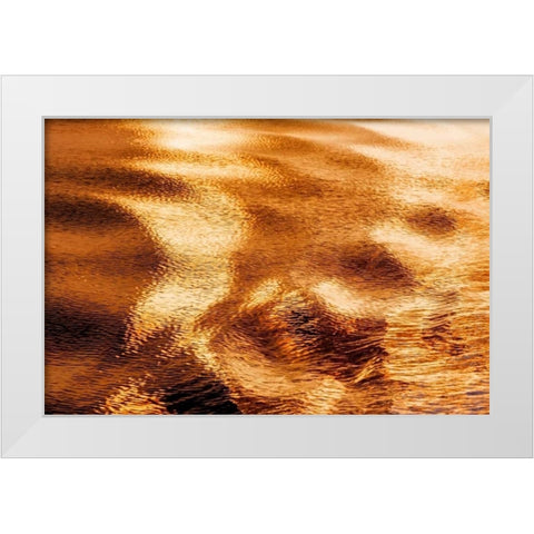Golden Water I White Modern Wood Framed Art Print by Mahan, Kathy