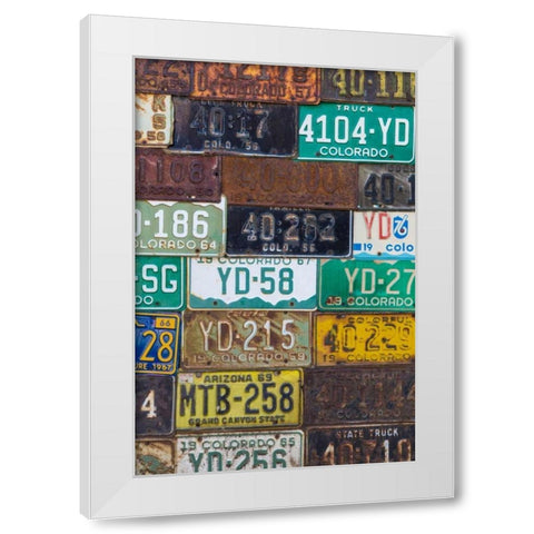 License Plates I White Modern Wood Framed Art Print by Mahan, Kathy