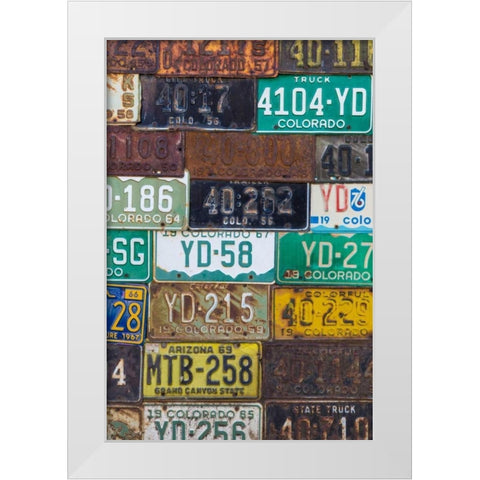 License Plates I White Modern Wood Framed Art Print by Mahan, Kathy