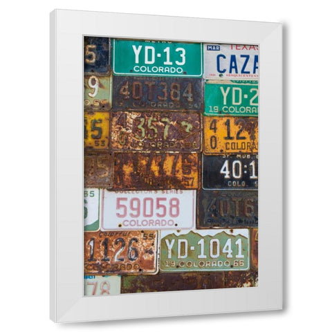 License Plates II White Modern Wood Framed Art Print by Mahan, Kathy