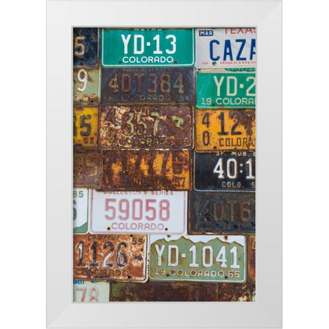 License Plates II White Modern Wood Framed Art Print by Mahan, Kathy