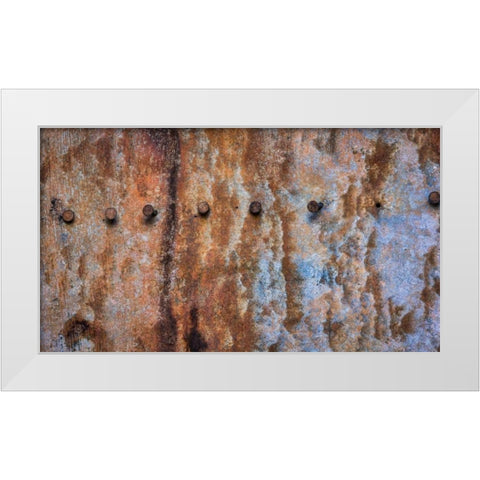Corroded Metal II White Modern Wood Framed Art Print by Mahan, Kathy