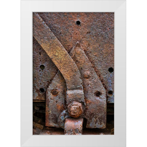 Rusty Metal IV White Modern Wood Framed Art Print by Mahan, Kathy