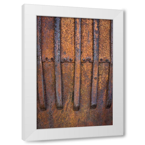 Rusty Metal V White Modern Wood Framed Art Print by Mahan, Kathy