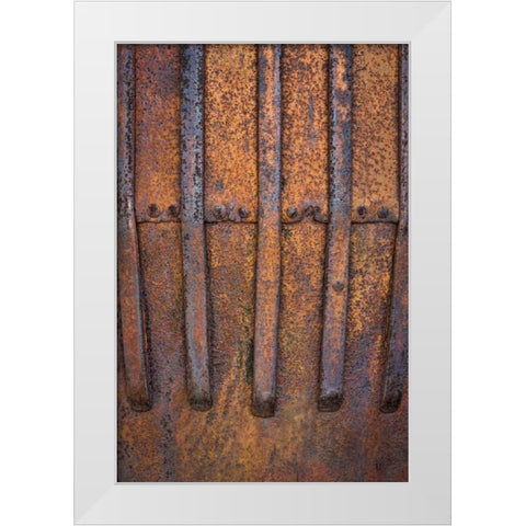 Rusty Metal V White Modern Wood Framed Art Print by Mahan, Kathy