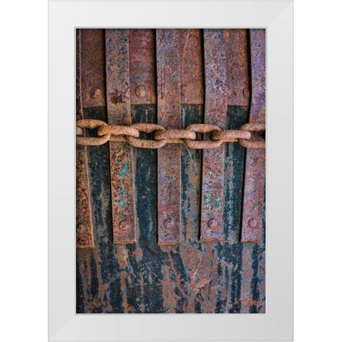 Rusty Metal VI White Modern Wood Framed Art Print by Mahan, Kathy