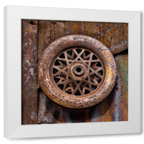 Rusted in Time I White Modern Wood Framed Art Print by Mahan, Kathy
